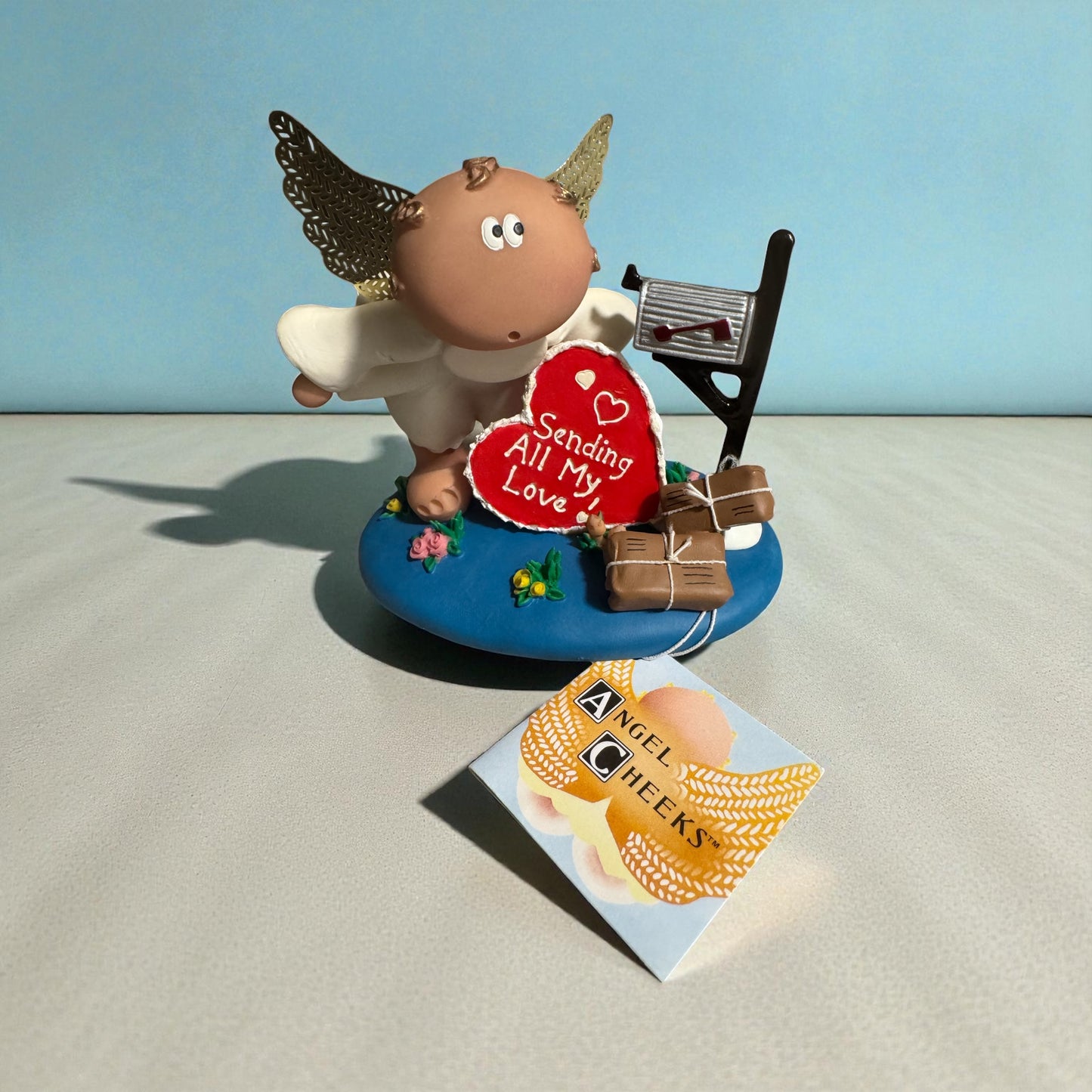 Angel Cheeks "Sending All My Love" Figurine With Base