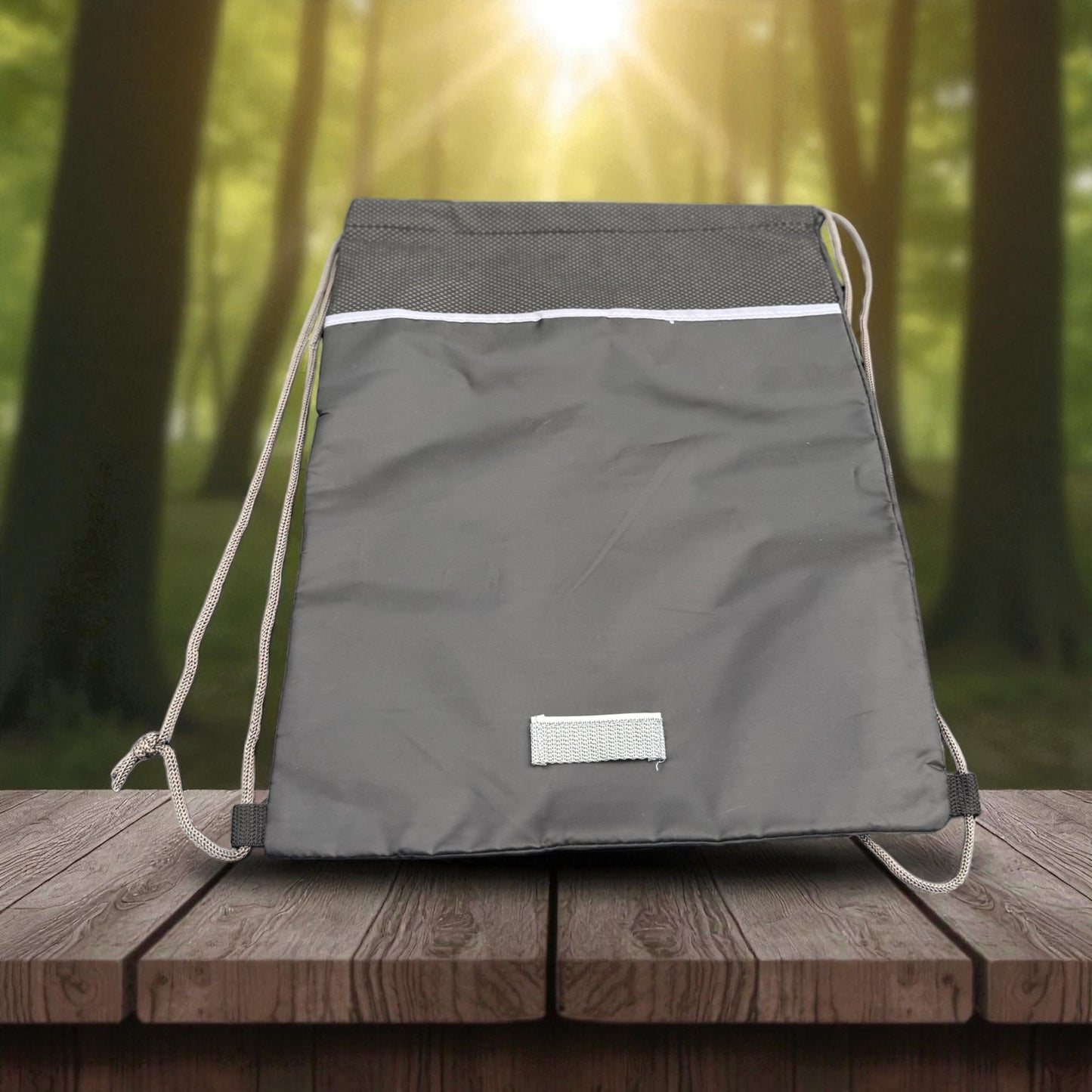 Black & Gray Diamond Drawstring Backpack