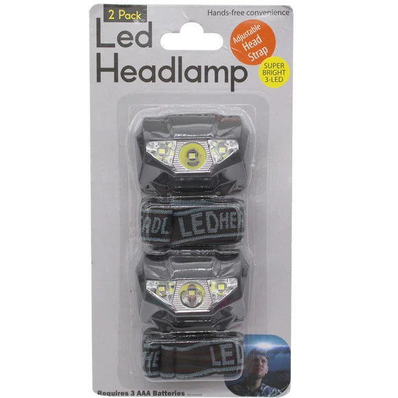 Two-Piece Black Wearable Headlamp Set