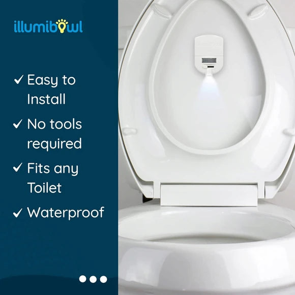 Illumibowl Motion Activated Toilet Night Light with Emoji Image Designs Clip Strip
