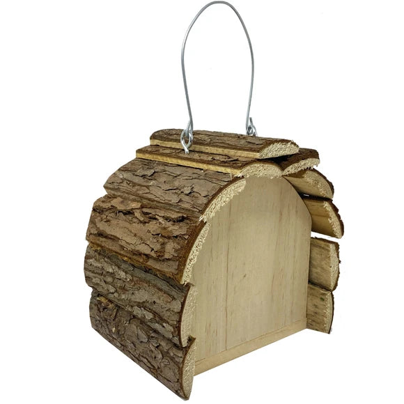 6" x 9" Log Cabin Bird Feeder With Plastic Window