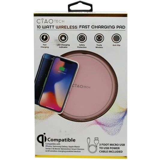 Ciao Tech 10 Watt Wireless Charging Pad in Light Pink