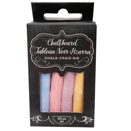 10 Piece Colored Chalk Stick Set Clip Strip