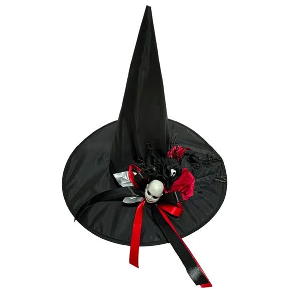Witch Hat With Roses And Creepy Doll Heads