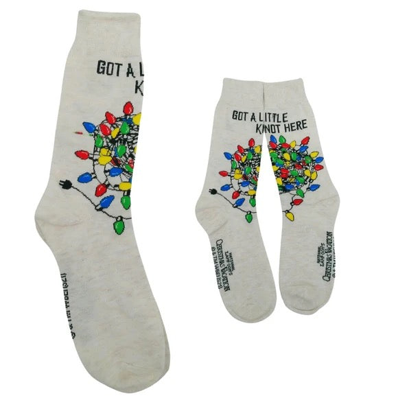 2-Pack Men National Lampoon X-Mas Vaca Knot Here Crew Socks Size 10-13 Clip Strip