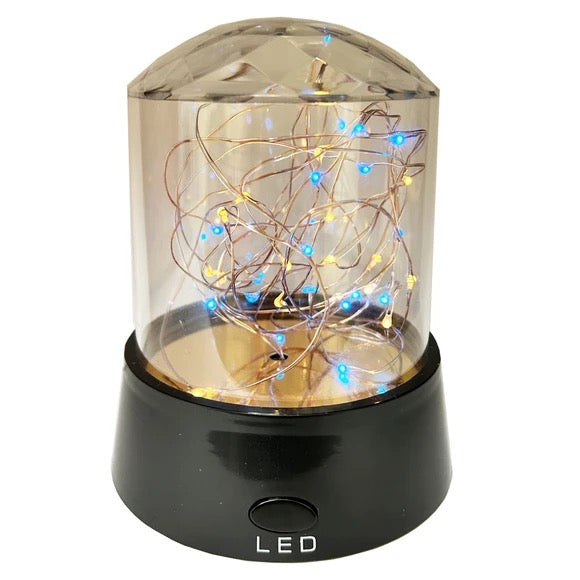Large Glowing LED Fairy Lights Projector in Plastic Clear Dome