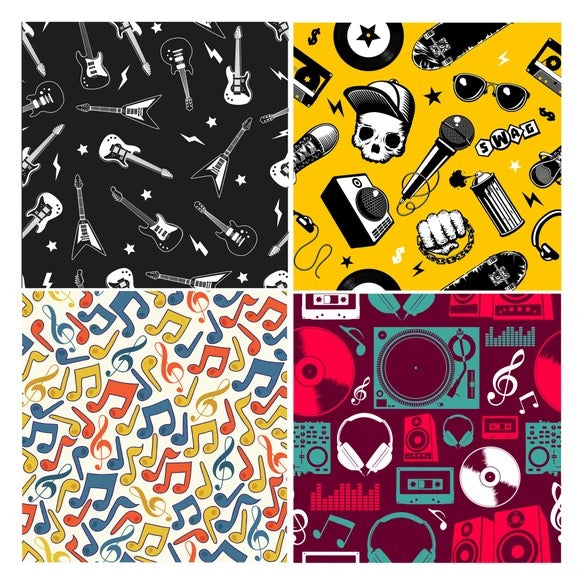 Junior / Kids Music Style Neck Gaiter 3 Pack