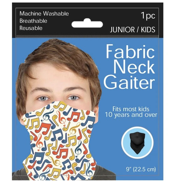 Junior / Kids Music Style Neck Gaiter Clip Strip