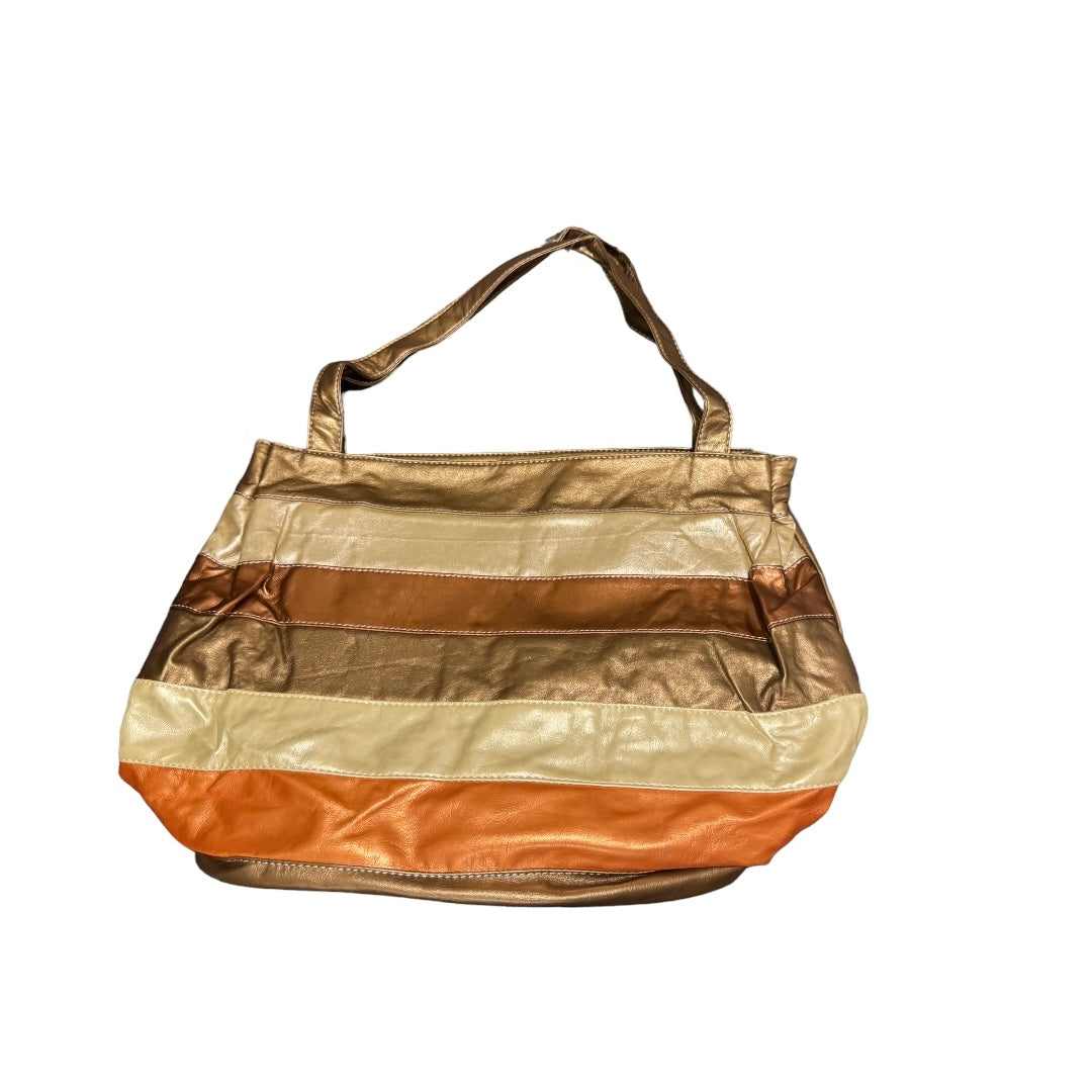 Large Gold & Brown Fun Colored Tote Bag - THIS IS A CLEARANCE ITEM!