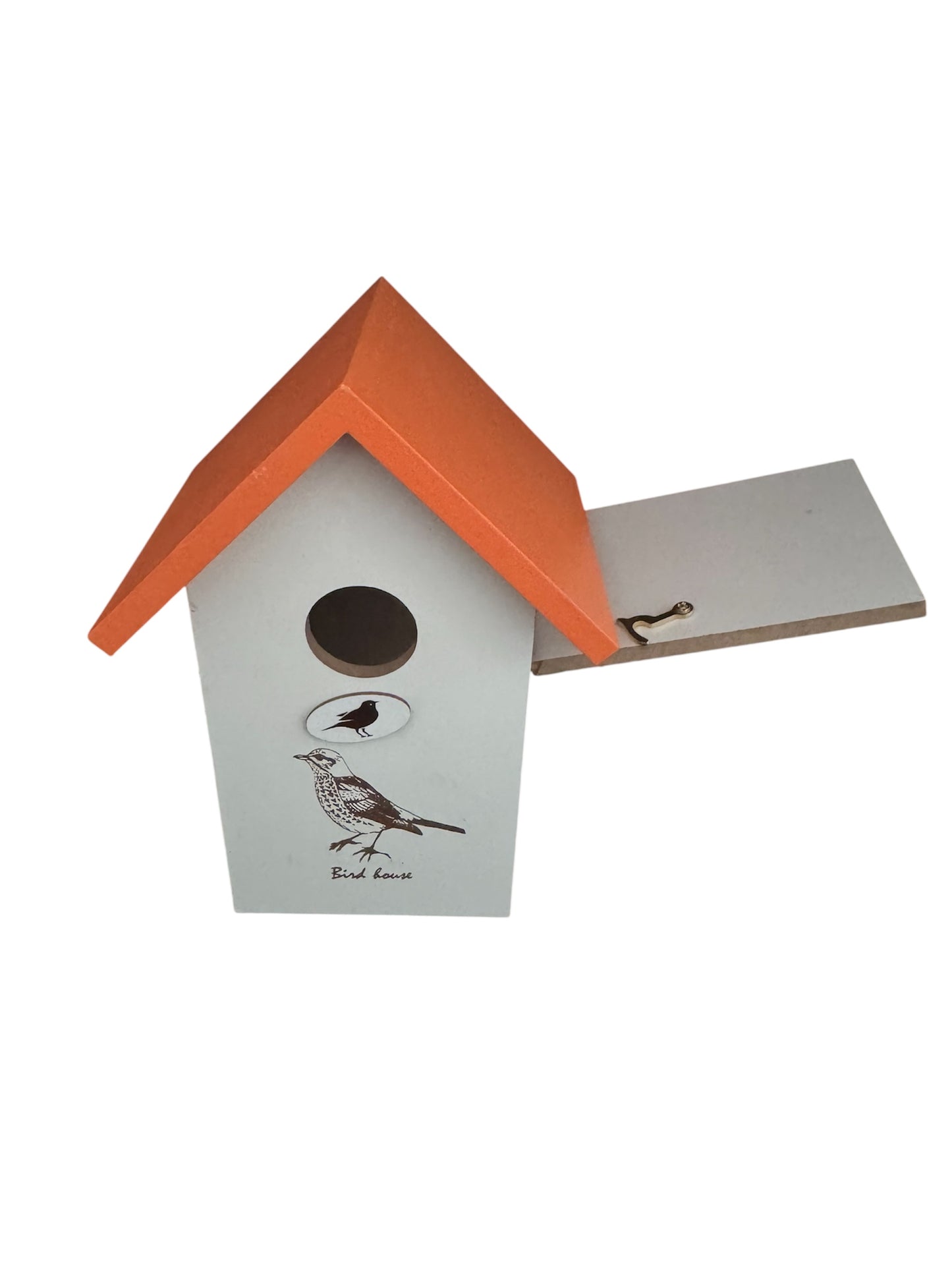 Bird House Feeder with Side Door Latch Orange