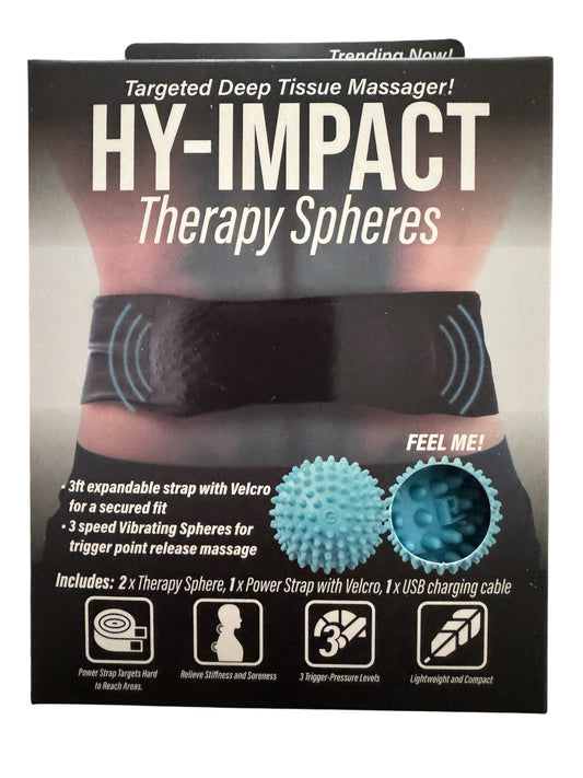 Hy-Impact 3 Speed Vibrating Massage Therapy Spheres with Expandable Strap