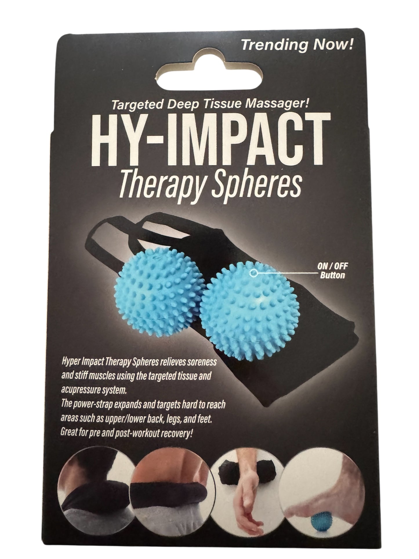 Hy-Impact 3 Speed Vibrating Massage Therapy Spheres with Expandable Strap