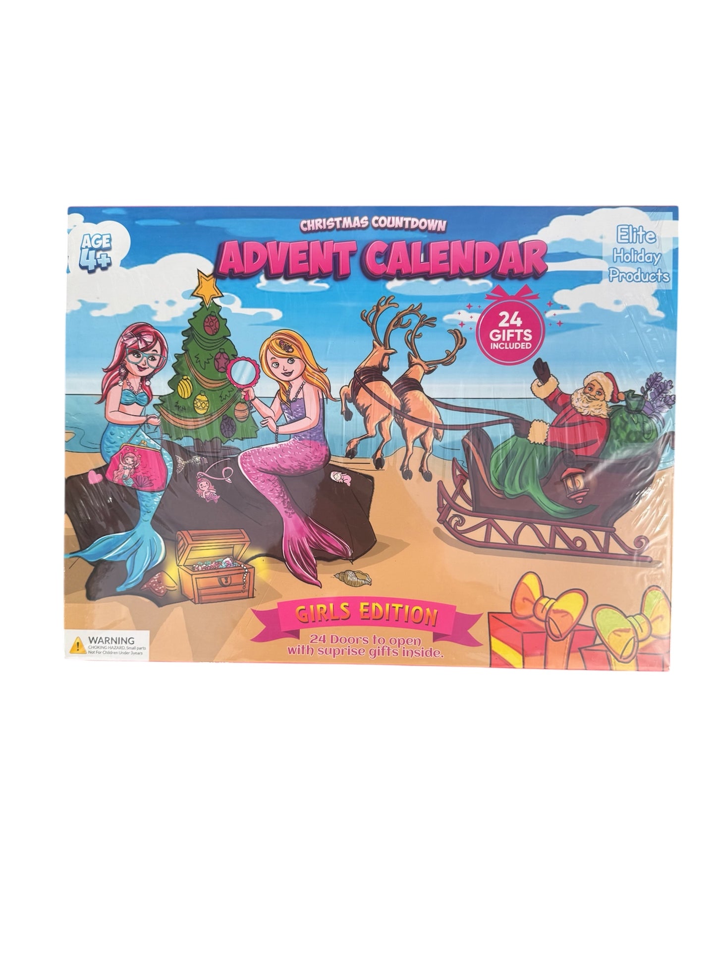 Holiday Advent Calendar with Assorted Fun Girls Themed Surprise Gifts