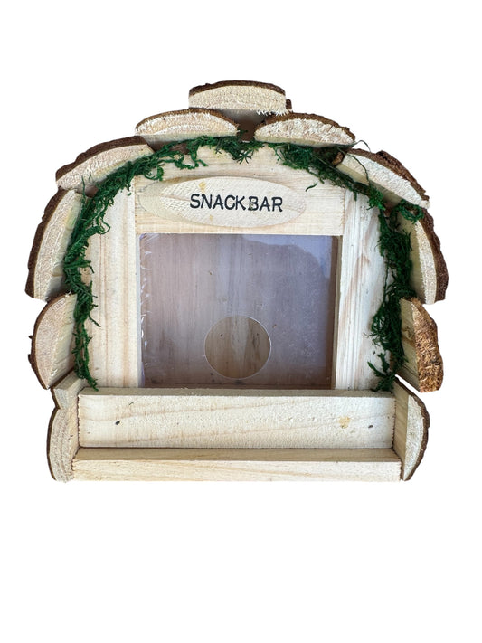 6" x 9" Log Cabin Bird Feeder With Plastic Window