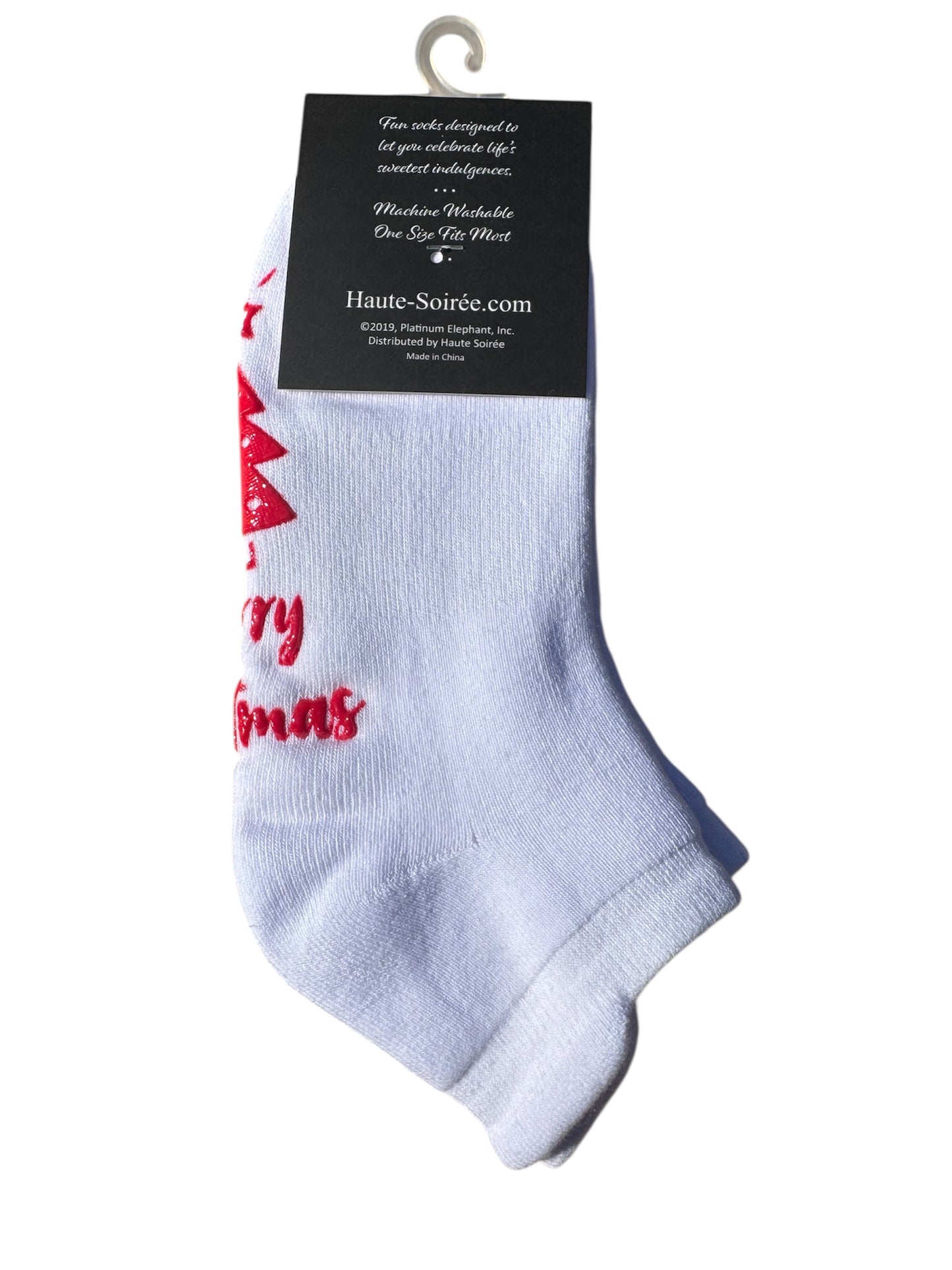 Haute Soiree Terry Merry Christmas Themed Indulgence Socks Clip Strip