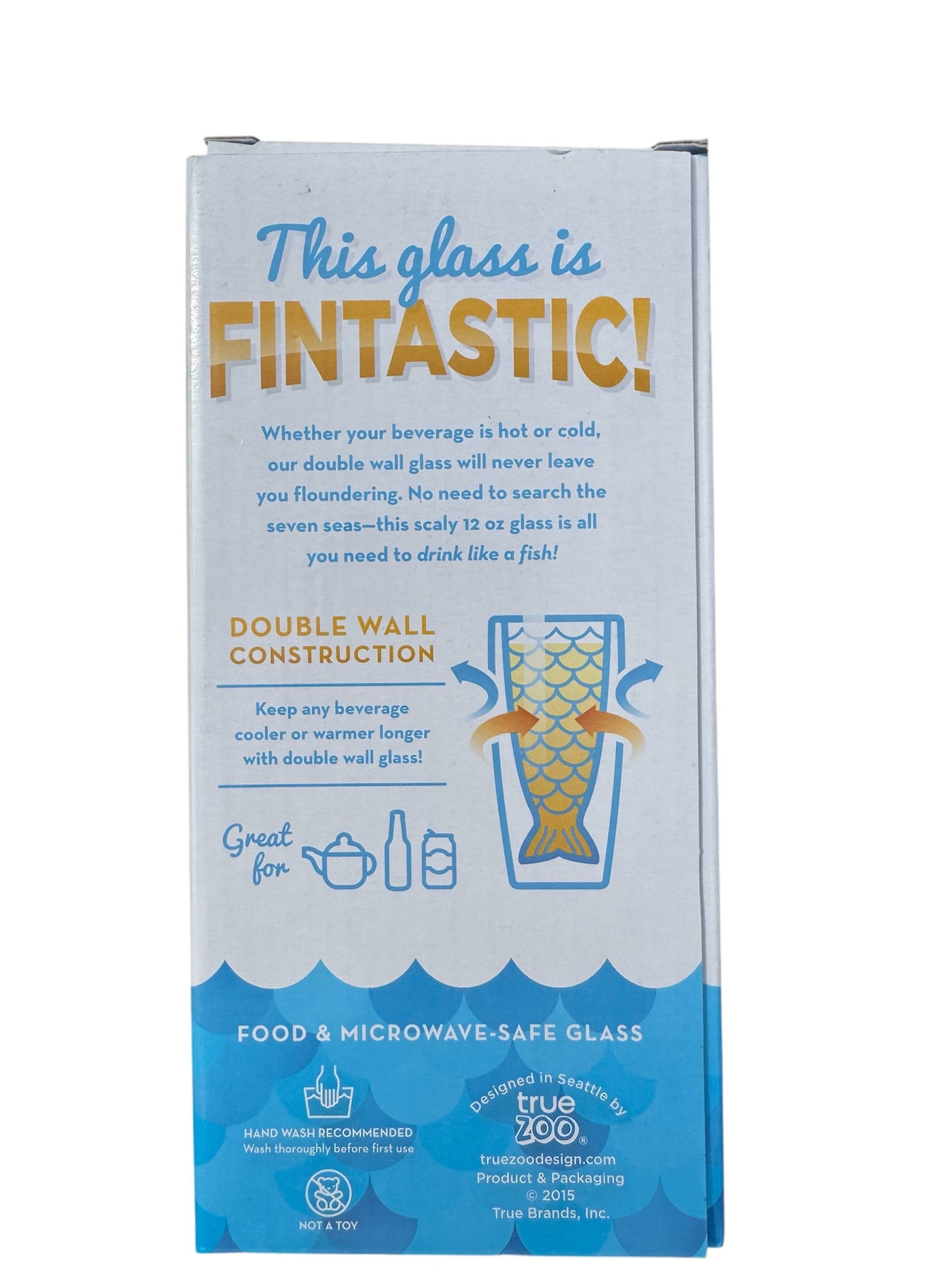 True Zoo Drink Like A Fish Double Wall Glass