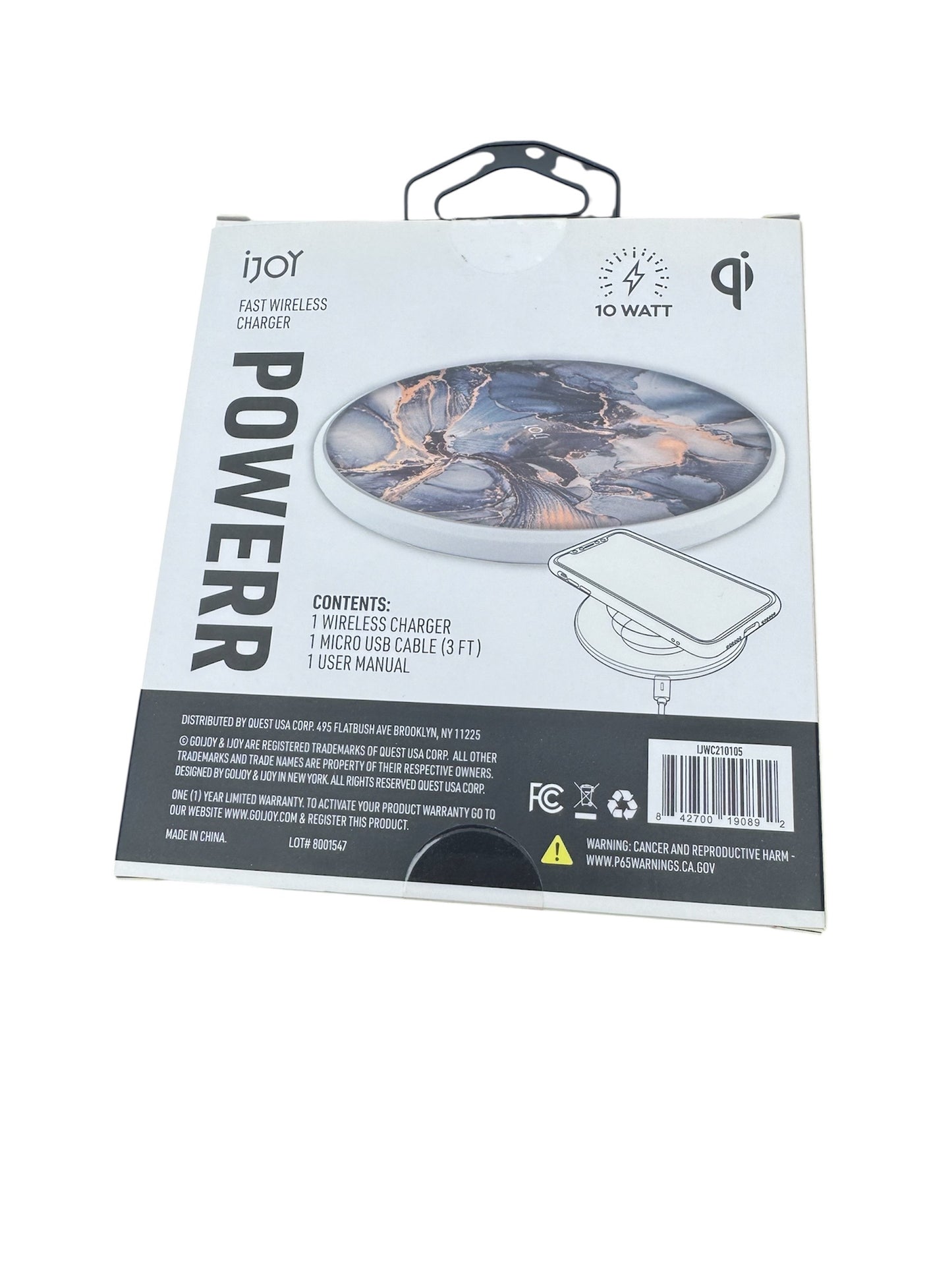 iJoy Power Wireless Charging Pad In Blue and Gold Marble - THIS IS A CLEARANCE ITEM!