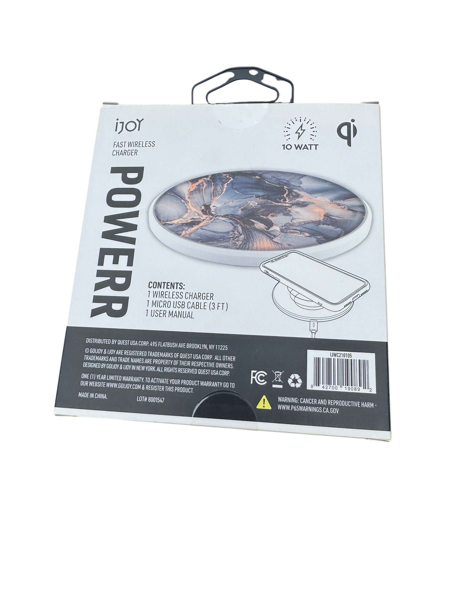 IJoy Premium Very Fast Wireless Charging Pad In Blue And Gold Marble Colors