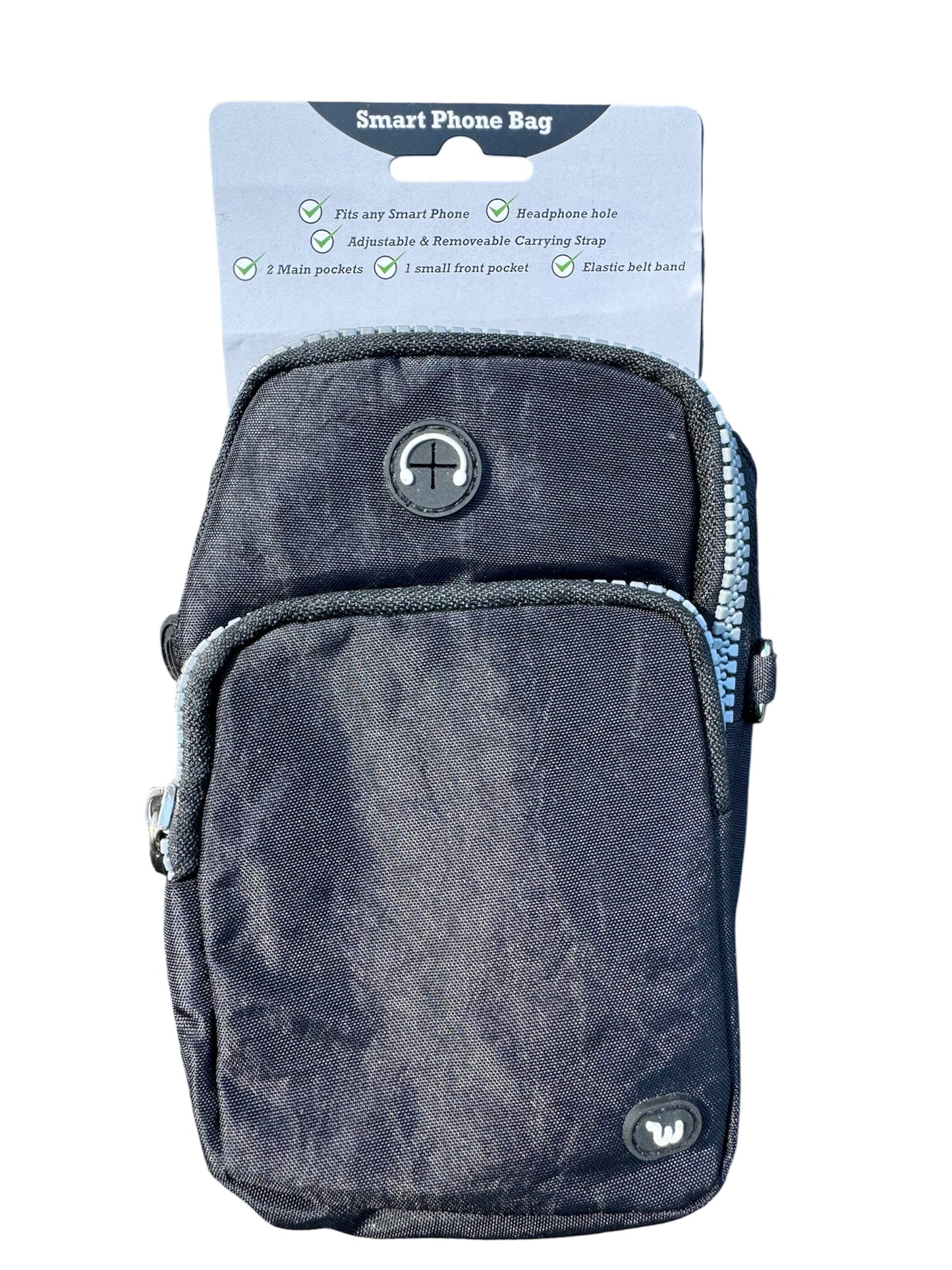 Triple-Pocket Crossbody Phone Holder with Adjustable Carrying Strap