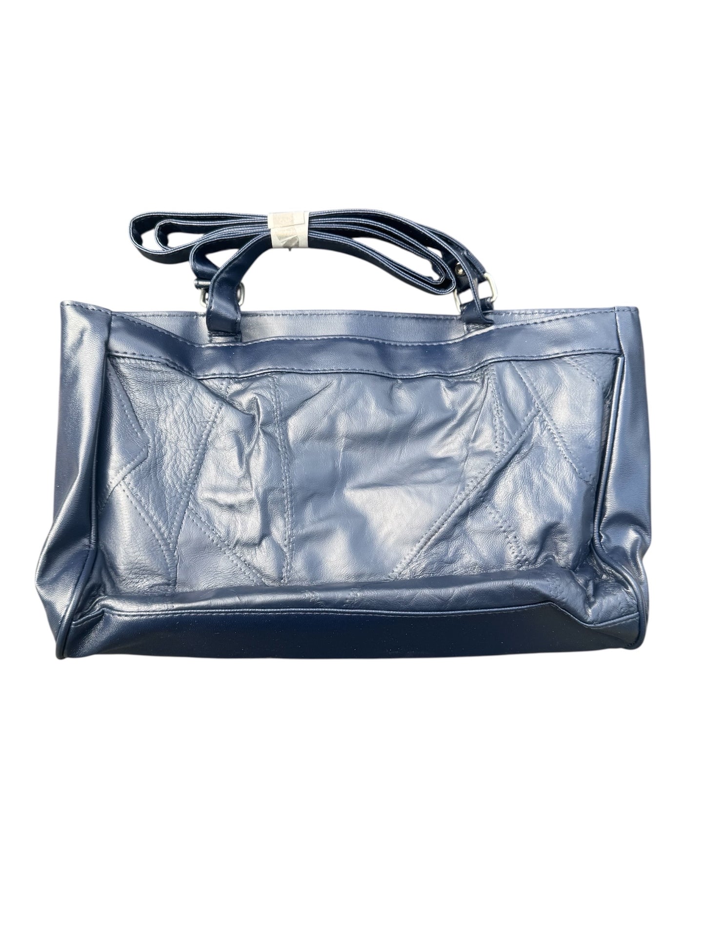 Blue Patched Leather Handbag