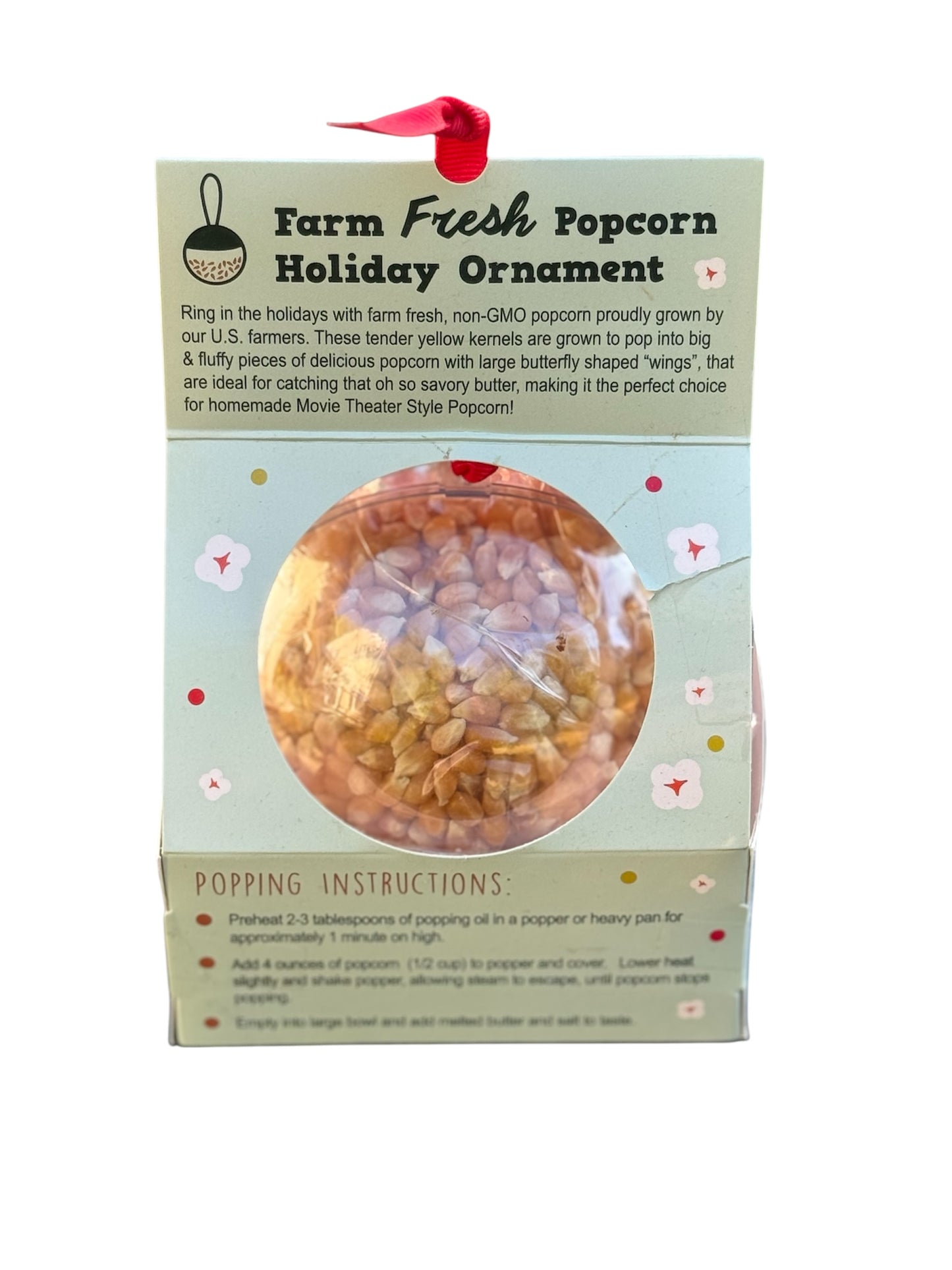 Holiday Poppin' Corn Filled Ornament