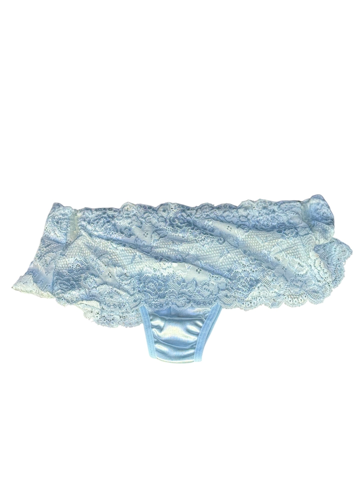 Light Blue Stretch Lace Underwear Thong Size 7