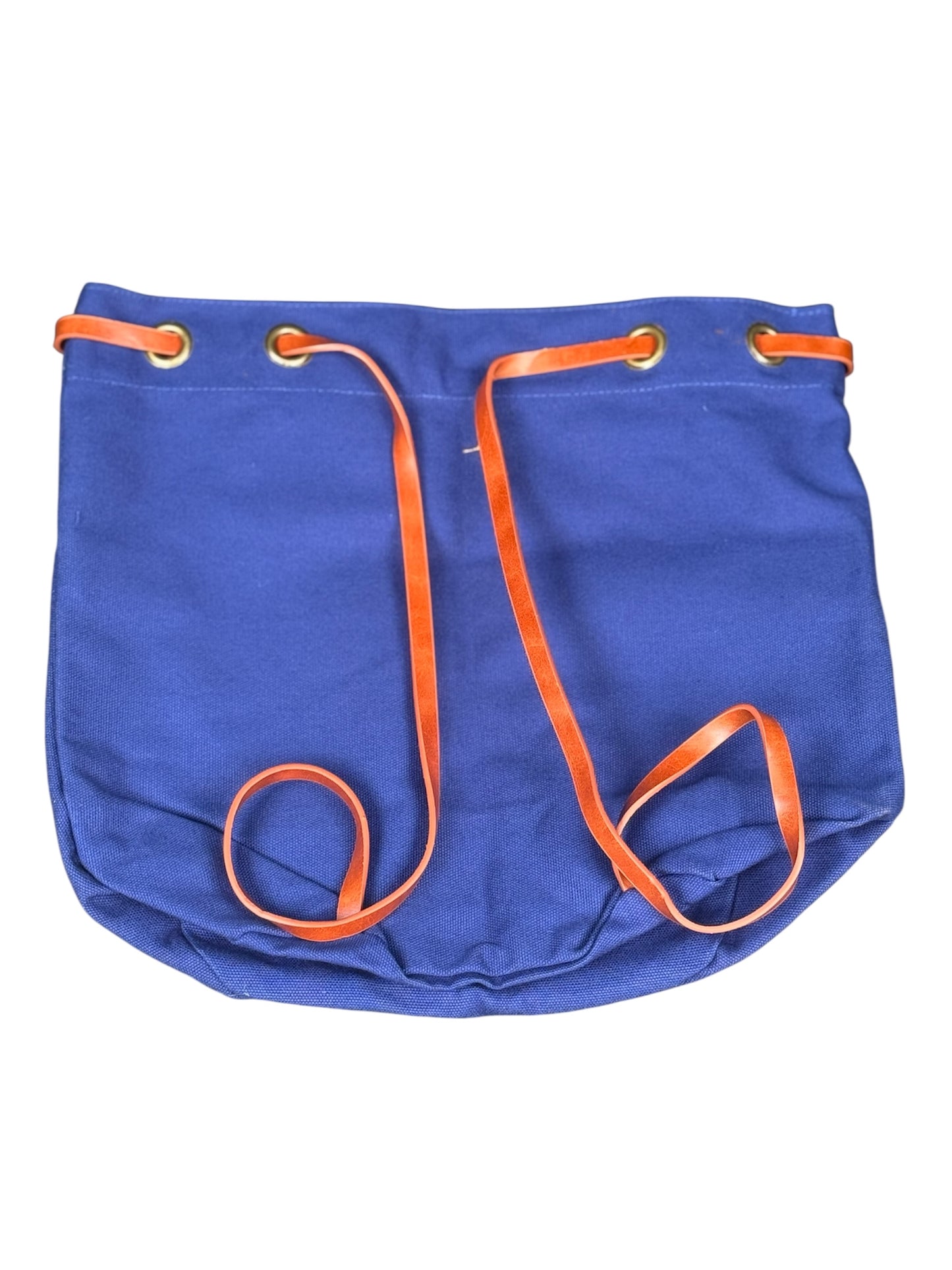 LUXE Navy Blue Canvas Bucket Backpack