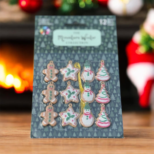 Touch of Nature 12 Piece 1" Fun Gingerbread Ornaments Clip Strip