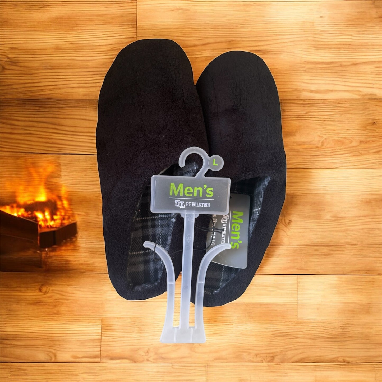 Men's DT Revolution Large Black Slippers Fit Sizes 10-11