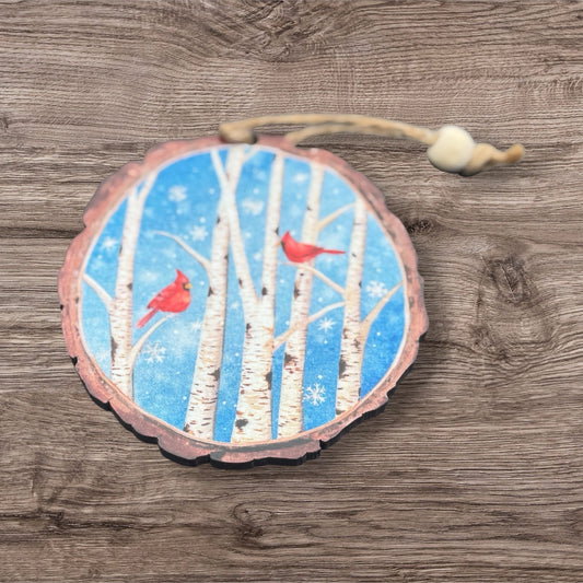 Assorted Wood Cardinal Ornaments Gifts/Tree-Hanging Group 2