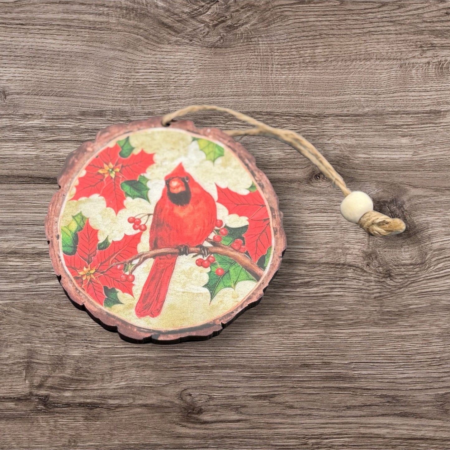 Assorted Wood Cardinal Ornaments Gifts/Tree-Hanging Group 2