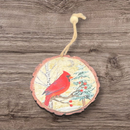 Assorted Wood Cardinal Ornaments Gifts/Tree-Hanging Group 1