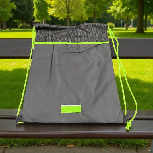 Black & Green Diamond Drawstring Backpack