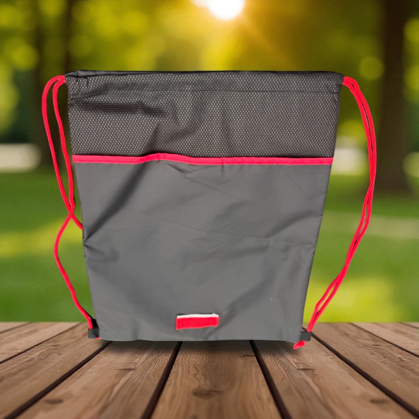 Black & Red Diamond Drawstring Backpack