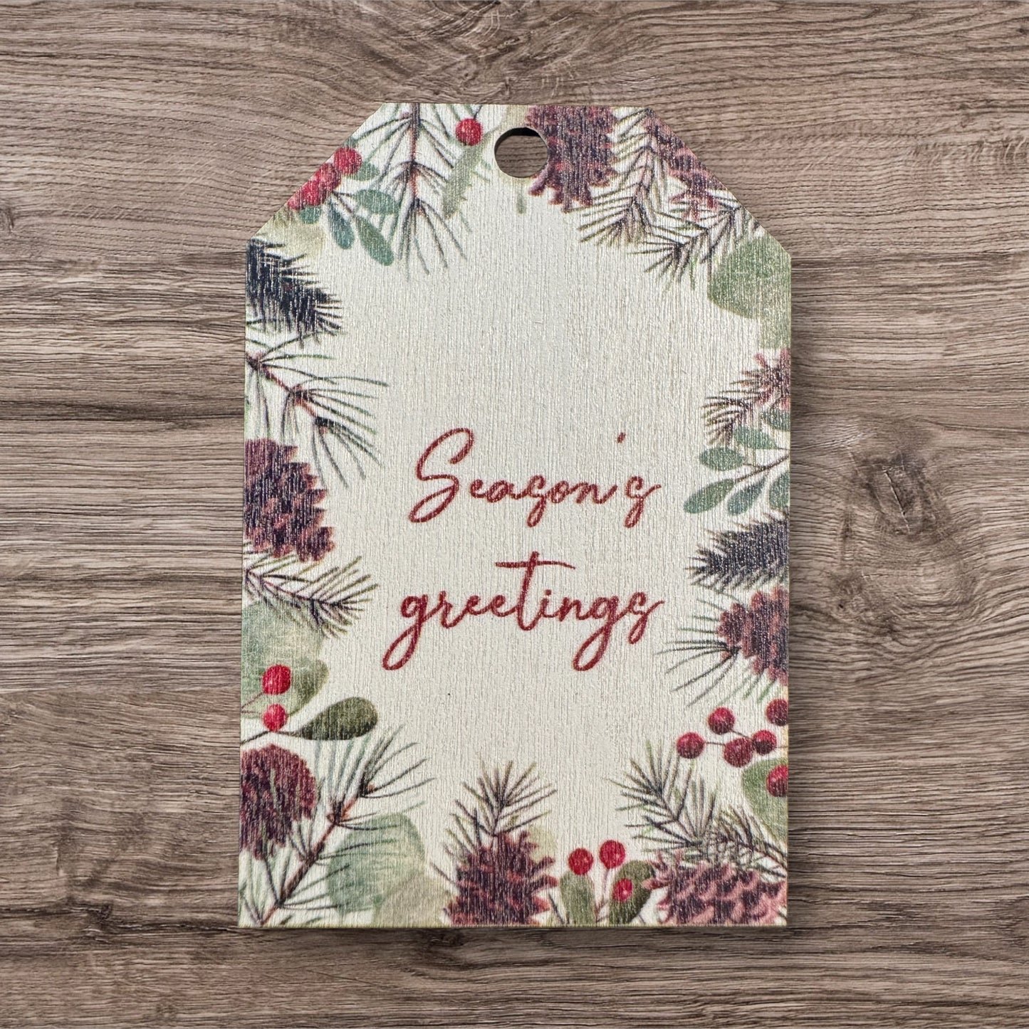 Assorted Holiday Sayings On Wood Christmas Ornaments With String Group 1