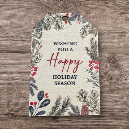 Assorted Holiday Sayings On Wood Christmas Ornaments With String Group 1