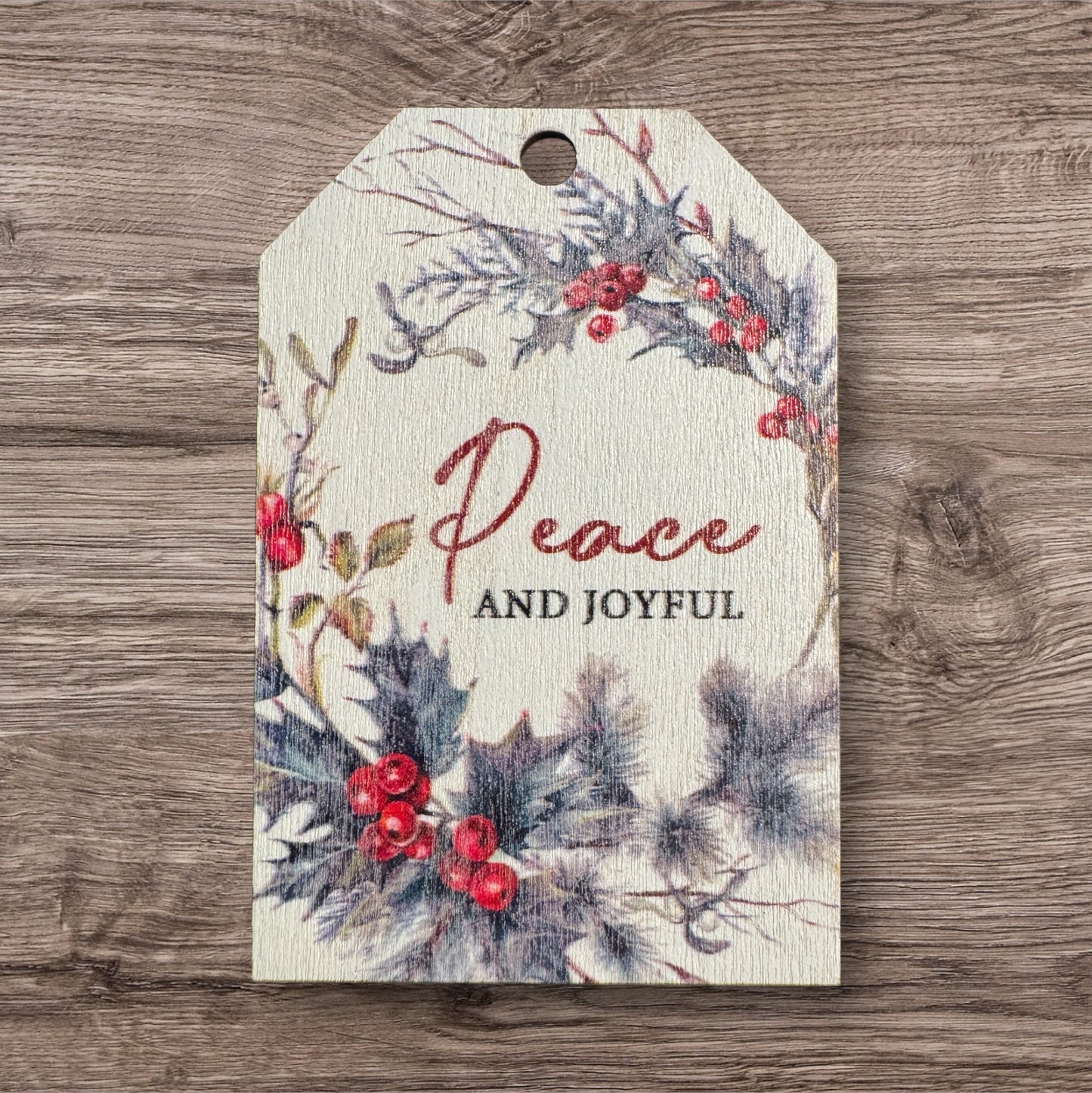 Assorted Holiday Sayings On Wood Christmas Ornaments With String Group 2