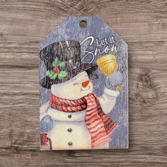 Assorted Old Fashioned Christmas Images On Wood Ornaments With String Group 1