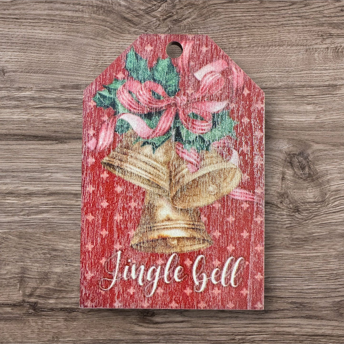 Assorted Old Fashioned Christmas Images On Wood Ornaments With String Group 1