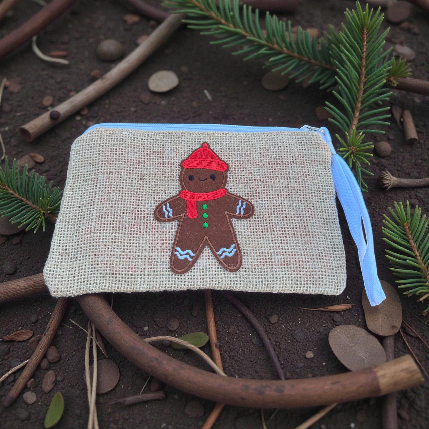 Burlap Christmas Clutch And Cell Phone Holder