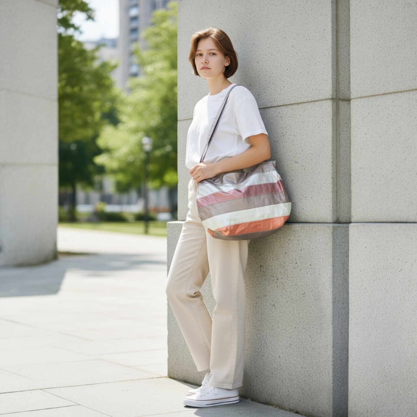 Large Gold & Brown Fun Colored Tote Bag
