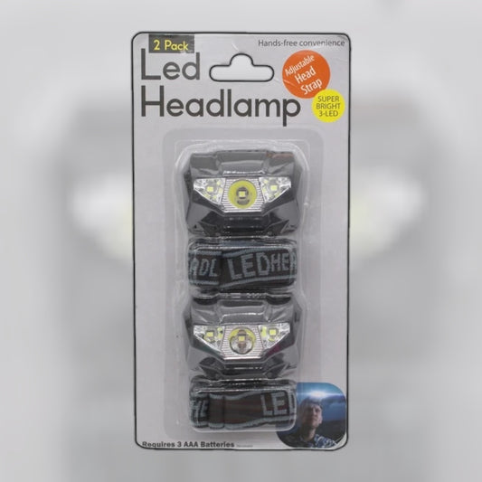 Two-Piece Black Wearable Headlamp Set