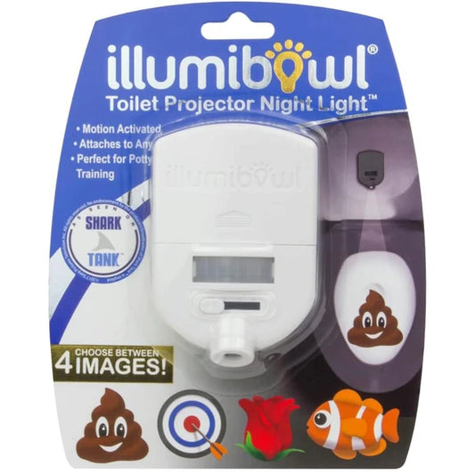 Illumibowl Motion Activated Toilet Night Light with Emoji Image Designs Clip Strip