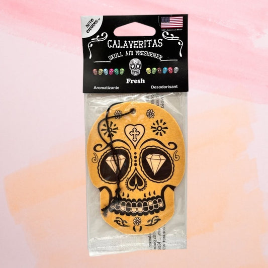 Calaveritas Sugar Skull Air Freshener in Fresh Deodorant Scent Two Colors
