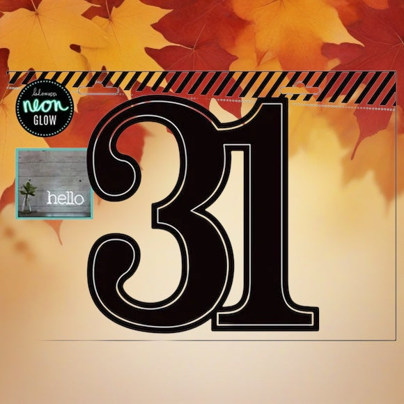 Halloween Party Prop 14" x 9.6" Black 31 Wall Art