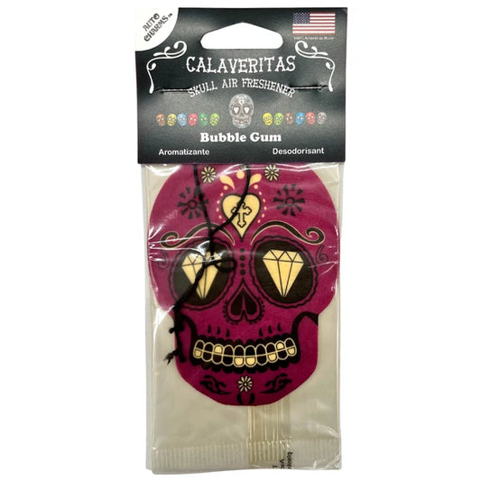 Calaveritas Sugar Skull Air Freshener in Bubble Gum Scent 3-Pack