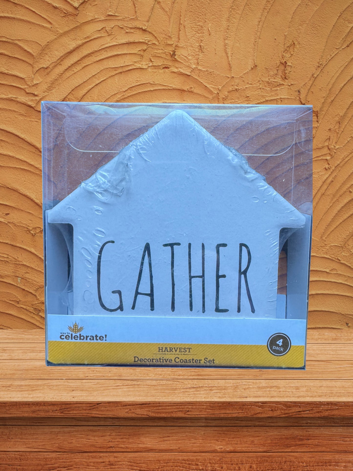 4-Piece Decorative "Gather" Coaster Set