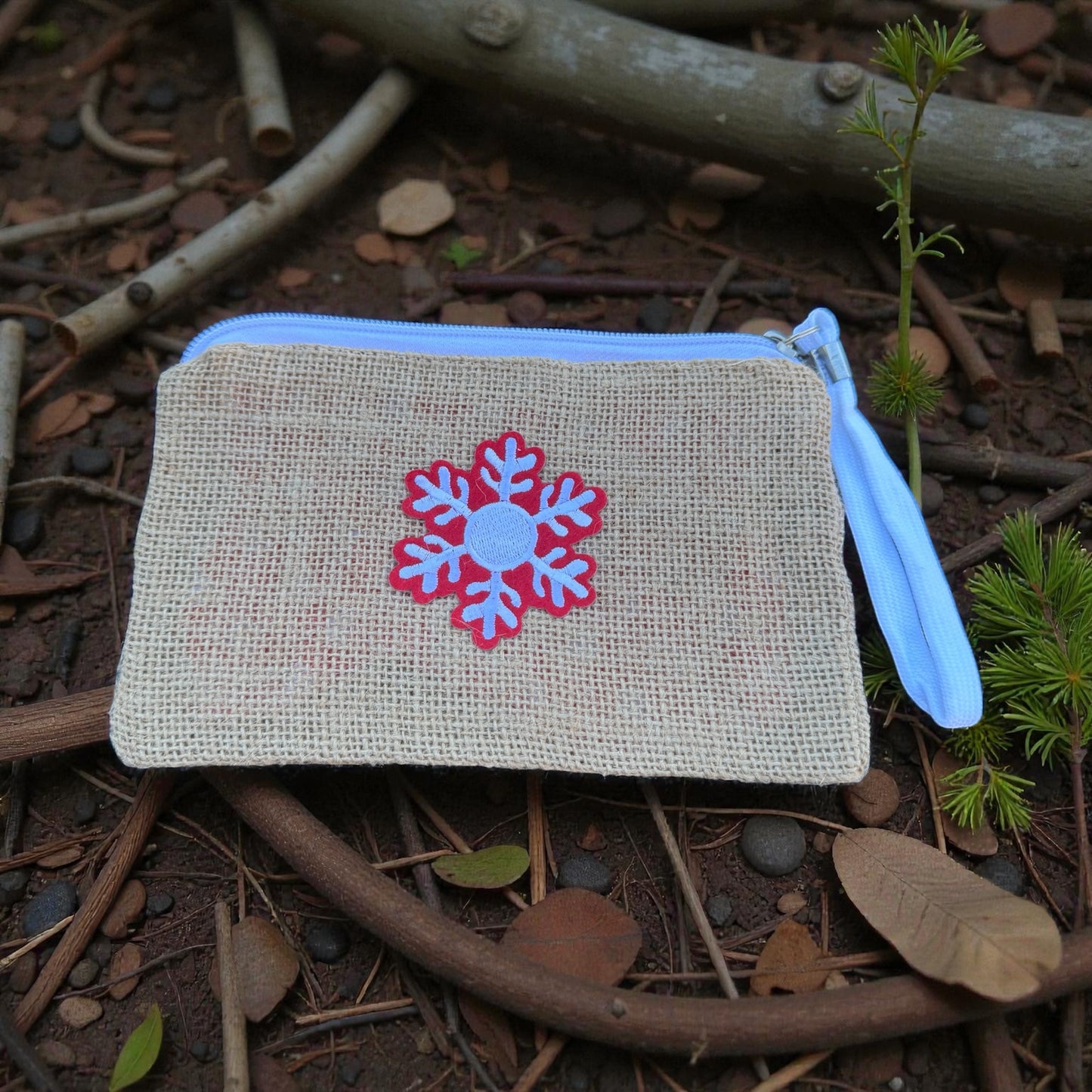 Burlap Christmas Clutch And Cell Phone Holder