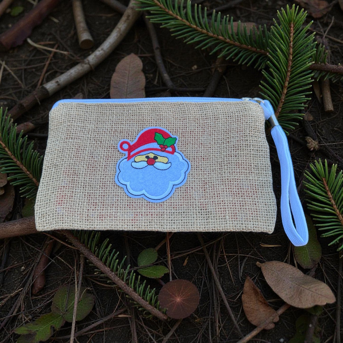 Burlap Christmas Clutch And Cell Phone Holder