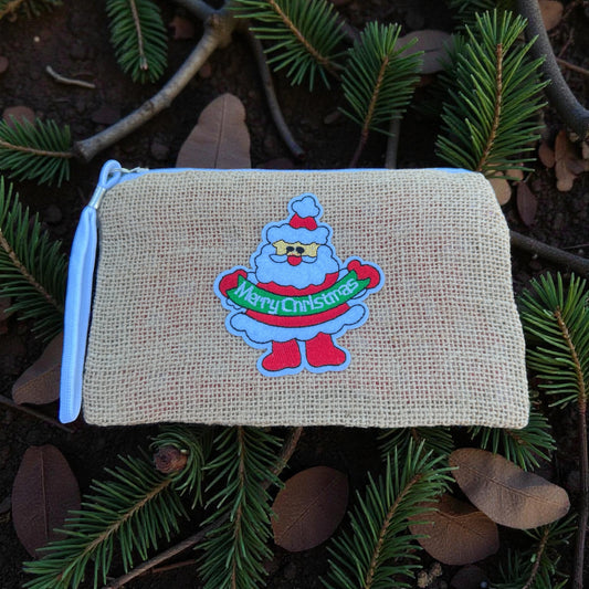 Burlap Christmas Clutch And Cell Phone Holder
